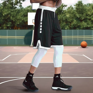 Shorts de basket-ball pour hommes personnalisés, blancs, été, séchage rapide, imprimés par transfert thermique, 100% polyester, entraînement sportif - Product Image 2