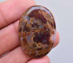 Cabochon de pierre précieuse d'agate de mousse rouge-Cabochon de pierre précieuse d'agate de mousse rouge en vrac-Agate pierre précieuse en vrac - Product Image 1