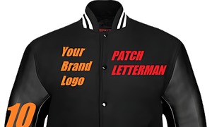 แจ็คเก็ตวาร์ซิตี้ทันสมัยแบบยูนิเซ็กซ์ ปักโลโก้ตามสั่ง ผลิตแบบ OEM ติดกระดุมแป๊ก แขนผ้าขนสัตว์ผสม PU คอตั้งแบบริบ สไตล์สตรีทแวร์ ลุคแบบนักศึกษา - Product Image 3