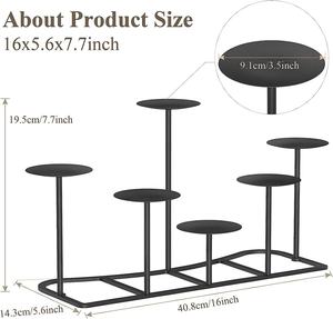 Bougeoir décoratif moderne multi-pieds Conception de table noire Structure de base plate unique Décoration de Noël pour la maison en métal - Product Image 5
