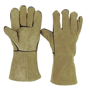 Guantes de Trabajo de Cuero Vacuno de Primera Calidad, Grado A, para Soldadores, Resistentes al Calor, Ignífugos, Multiusos - Product Image 1