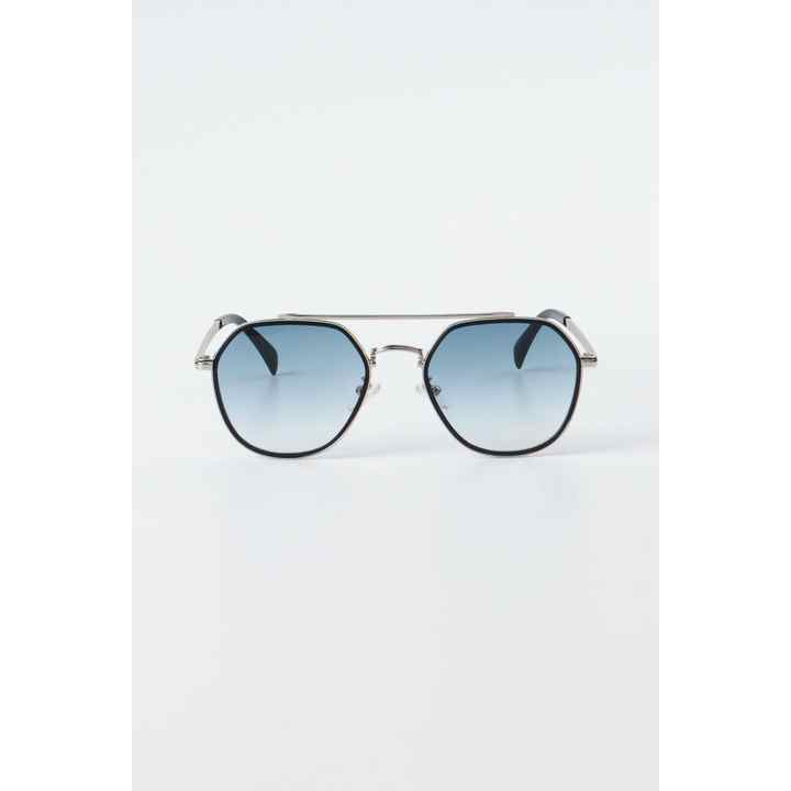 Oscar Metal Geometric Sunglasses - Blue