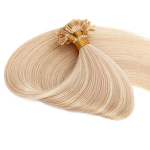 ผมต่อแบบ I-Tip เคราติน บอนด์ สีบลอนด์บรอนซ์แพลตตินั่มผสม เรมี่รัสเซีย เกรด 12A - Product Image 1