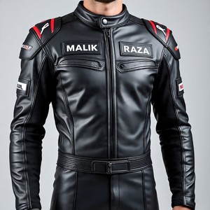 Combinaison de course de moto Malik Raza de qualité professionnelle | Taille et logos personnalisés - Product Image 2