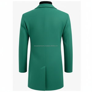 Abrigo de Lana Verde Esmeralda Personalizado para Hombre, Fabricante OEM y de Marca Privada - Product Image 2
