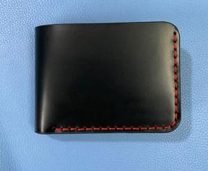 Portefeuille court en cuir verni véritable fait à la main de luxe pour hommes 100% usage professionnel quotidien fermeture ouverte mince fonction RFID avec logo - Product Image 4