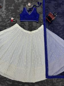 Lehengha choli อินเดียดีไซน์ทันสมัยลูกไม้หรูหราสไตล์เจียมเนื้อเจียมตัว3D ขายส่งราคาอินเดียขายส่งอินเดีย
