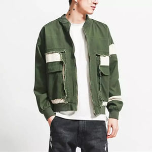 Trend Hip Hop Casual Mens Jean Sets Denim Jean Chaquetas Manga completa Estilo acanalado áspero Cómodo Diseño sólido con estilo para hombres - Product Image 2