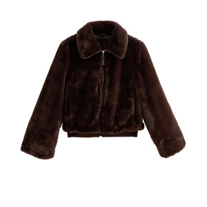 Blouson aviateur en toile personnalisé pour hommes et femmes hiver respirant col montant logo avant polyester coquille fourrure garniture - Product Image 5