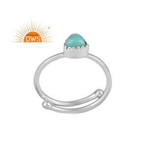 Latest Design Fine Sterling Silver Natural Arizona Turquoise Gemstone <b>Adjustable</b> <b>Ring</b> Jewelry Manufacturer - Product Image 1