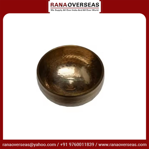 ชามเสียงทองเหลืองทรงกลมที่มีดีไซน์ค้อนและไม้สำหรับฝึกโยคะ - Product Image 4