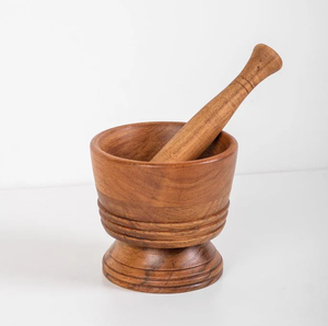 Trituradora de hierbas y especias Mortero y mortero de madera Juego de mortero y Maja de libra de madera ecológica Precio más bajo - Product Image 5