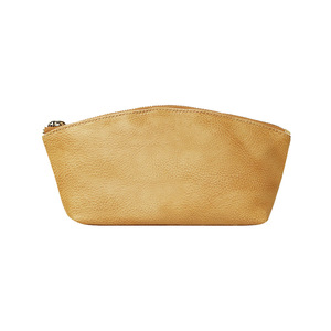 Étui à cosmétiques de mode avec fermeture à glissière sac de maquillage en cuir véritable facilement pliable grande capacité - Product Image 1