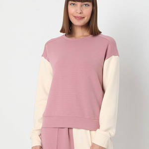 Sudadera lisa con cuello redondo para mujer Sudadera con logotipo personalizado para mujer Color sólido de alta calidad para mujer - Product Image 5