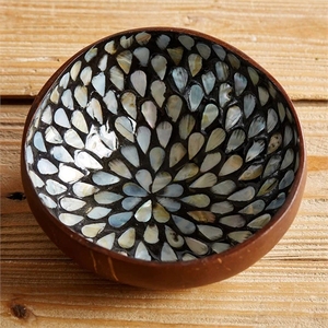 ชามมะพร้าวธรรมชาติทำด้วยมือที่ยึดอาหารที่เป็นมิตรกับสิ่งแวดล้อมพร้อมคุณสมบัติการตกแต่งขัดเงาและเคลือบสี - Product Image 6