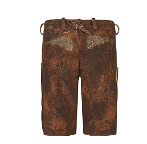 Disfraces de Oktoberfest alemanes tradicionales de Lederhosen originales para mujer y pantalones cortos bávaros para mujer Lederhosen vintage de vaca dividida - Product Image 2