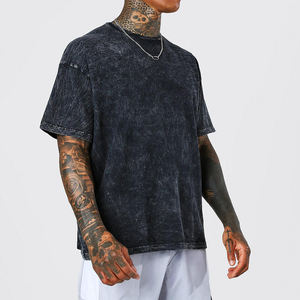 Camiseta de algodón informal con logotipo personalizado para hombre, camiseta informal desgastada lavada personalizada de alta calidad al por mayor - Product Image 4