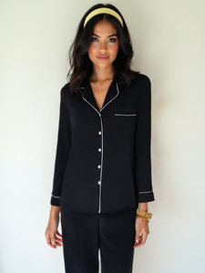 Traje de noche de algodón 100% para mujer, estilo Vintage, cintura elástica, suave y cómodo para otoño e invierno, serigrafía ODM - Product Image 3