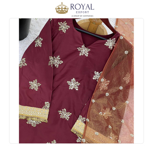 ชุดสูทงานปักผ้าเครปฝรั่งเศสชุดเสื้อผ้าไหมพิมพ์ลาย - Product Image 6