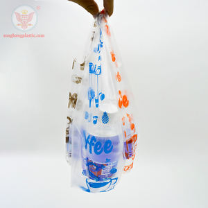 Bolsas de compras con fuelle lateral de plástico transparente reutilizables de alta calidad Logotipos personalizados de PE PLA biodegradables para exposiciones de supermercados - Product Image 2