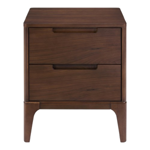 Liam Two-Drawer Modern Solid <b>Oak</b> Wood Nightstand for Bedroom Apartment Furniture - Product Image 1