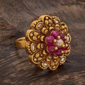 Bague réglable plaquée or antique, tendance, pour garçons, avec incrustation, modèle 185140 - Product Image 3