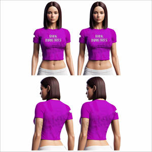 Camisetas cortas para mujer a precio económico, en stock, hechas con material duradero, camisetas cortas para mujer con MOQ bajo. - Product Image 6
