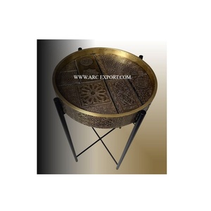 เตียงในบ้านดีไซน์เนอร์โต๊ะสไตล์โมร็อกโกในร่มคุณภาพสูงทำด้วยมือขนาดใหญ่ทำด้วยมือทองเหลืองโบราณโต๊ะโรงแรมและคาเฟ่โมร็อกโก - Product Image 1