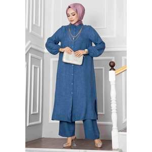 ชุดทูนิกกระดุม2ชิ้นสีคราม - Product Image 3