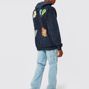 Ropa de calle para hombre de algodón de gran tamaño Vintage Stone Acid Wash Hoodies OEM Oversized Heavyweight Men pullover Wash Hoodies - Product Image 4