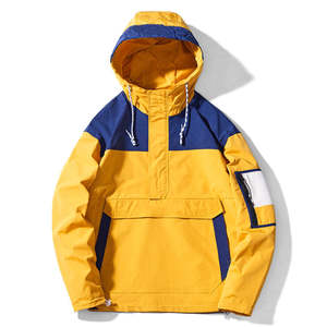 Veste coupe-vent imperméable OEM en gros pour hommes, décontractée, légère, d'extérieur, hiver, à capuche, anti-UV, fermeture éclair, logo frontal - Product Image 5
