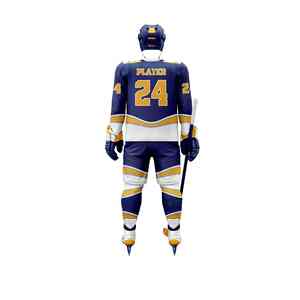 Uniforme de hockey sur glace personnalisé par sublimation, 100% polyester, élégant, durable, ajustement flexible, léger, finition lisse, rapide - Product Image 5