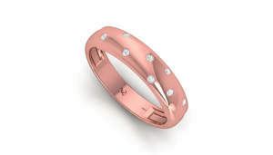 แหวนเพชรธรรมชาติ14K ประดับเพชรธรรมชาติสำหรับผู้หญิงเพชรธรรมชาติ7เม็ดชุบโรเดียมตัดสวยงามปรับแต่งได้สำหรับงานแต่งงาน - Product Image 3