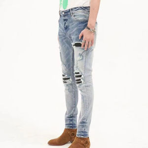 Pantalones Vaqueros para Hombre, Jeans Modernos, Estilo Urbano, Corte Ajustado, Elásticos, con Diseño Bordado, Jeans Rectos para Hombre - Product Image 2