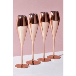 Flûtes à champagne en acier inoxydable or rose, verres à vin métalliques de luxe pour mariages, fêtes, bar à domicile, événements, célébrations - Product Image 1