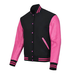 Premium Custom Streetwear Varsity Jacket para hombres Stand bordado mangas de cuero College Baseball Letterman Style OEM - Product Image 6