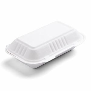 ภาชนะใส่อาหารแบบใช้แล้วทิ้งทำจากชานอ้อยขนาด7นิ้ว x 5นิ้วกล่องอาหารกลางวันแบบฝาปิดขนาด600มล. ปราศจากสารเคมี - Product Image 3