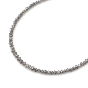 Bracelet de perles facettées grises en forme de rondelle 1,8-2,2 mm, avec breloque ou bracelet de type grenat, améthyste, quartz, perle, jade - Product Image 5