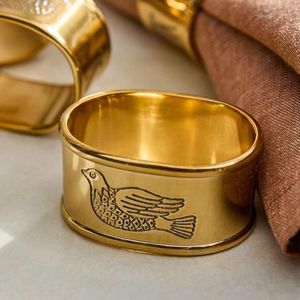 Handmade hammered gold metal napkin ring for stylish <b>dining</b> <b>table</b> setting <b>rustic</b> <b>farmhouse</b> wedding decoration event - Product Image 1