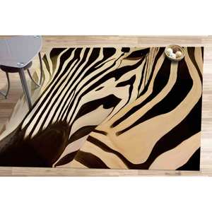 Tapis imprimé zèbre : motif animal abstrait, paillasson antidérapant, tapis fin non tissé - Product Image 2