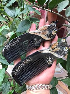 Peigne à cheveux en corne naturelle fait main de haute qualité Logo personnalisé pour salon maison ou voyage-PC poignée matériel du Vietnam - Product Image 6