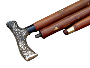 Hermosa cabeza de Derby de latón antiguo mango antiguo bastón de madera para caminar regalo 36 "pulgadas bastón para caminar artículo de regalo - Product Image 2