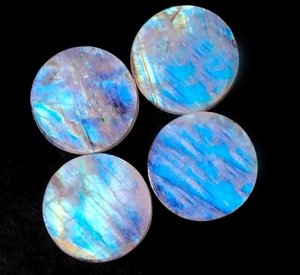 Cabujones de Piedra Lunar Arcoíris de Fuego Azul Natural al por Mayor, Forma Redonda, Cristal, Gema, Fabricación de Joyas, a Granel, Certificado AAAAA IGI - Product Image 4