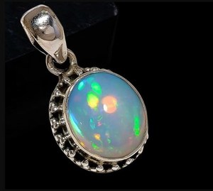 ทำด้วยมือจี้โอปอลเอธิโอเปียนโอปอล925เงินเครื่องประดับอัญมณีธรรมชาติที่สวยงามของขวัญสร้อยคอสำหรับเธอหรือเขา - Product Image 6