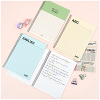 Carnet à couverture rigide antimicrobienne en PVC 190 x 260 mm B5, 40 pages, 80g, pour l'apprentissage des expressions, cadeau scolaire pour étudiants, OEM