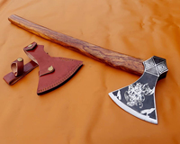 Kepala Kapak Baja Karbon Kelas Industri Berkualitas Tinggi Kemasan Kayu Produsen Sarung Kulit Sampel Gratis Ditawarkan Tomahawk
