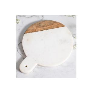 Nouvelle planche à découper de la plus haute qualité Design le plus raffiné Planche de service à pizza fantaisie arrondie en marbre et en bois à un prix abordable - Product Image 1