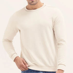 Vêtements de rue de couleur peau Sweat-shirt uni personnalisé de haute qualité Sweat-shirt à la mode pour hommes avec impression de logo personnalisé - Product Image 4