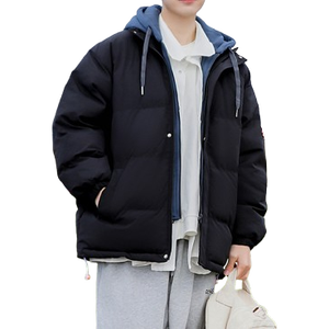 Chaqueta acolchada personalizada para hombre, traje de dos piezas, capucha, chaquetas de invierno desmontables para hombre, senderismo y Camping, chaqueta simulada de dos piezas para hombre - Product Image 4