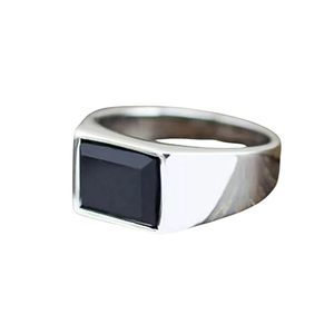 แหวนผู้หญิงพลอยโอนิกซ์สีดำธรรมชาติ December หินวันเกิดครบรอบปีที่ทำด้วยมือเครื่องประดับ925แหวนเงินสเตอร์ลิง - Product Image 1